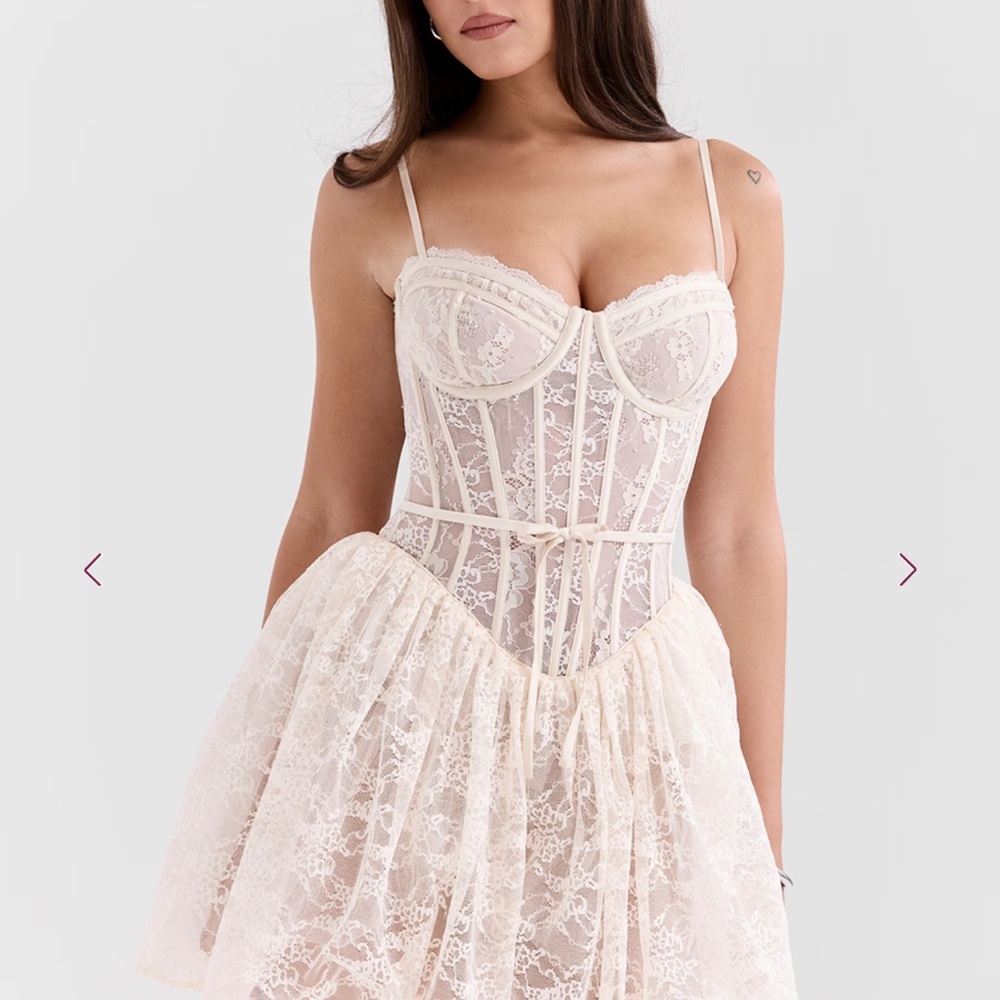 House Of CB Vintage Cream Lace Louisa Dress